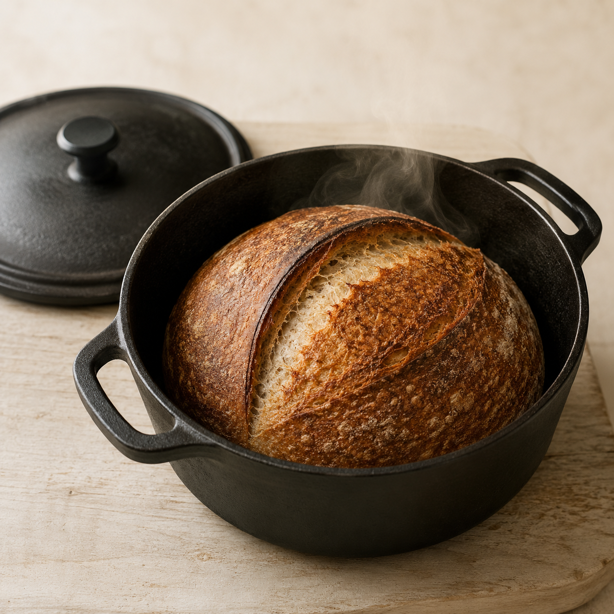 A cast-iron Dutch oven